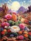 Diamond Painting Kits for Adults, 5D DIY Diamond Art Kits for Beginners, Full Drill Diamond Painting Kits for Home Wall Decor, Desert Cactus Flowers, 12x16 Inch